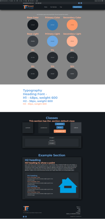 Tenant Findr Design System so the team was coordinated in the design.